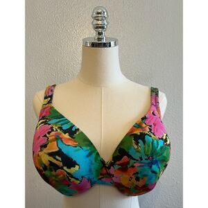 Lane Bryant Cacique Bra Lightly Lined Full Coverage Bright Floral Size 34G